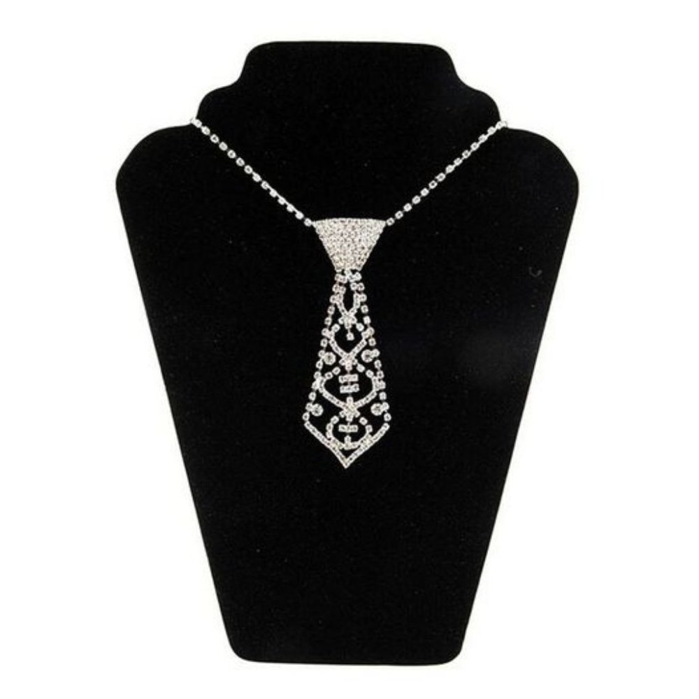 Wonderful Women Sexy Bling Rhinestone Neck Tie Necklace